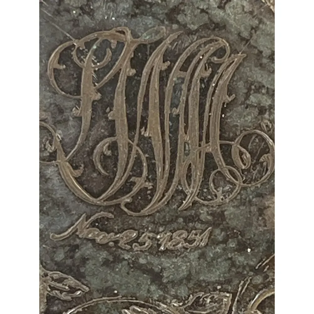 Nov 25, 1851 Wedding Cake Silver Plate Basket Monogram Antique Handled Ornateget